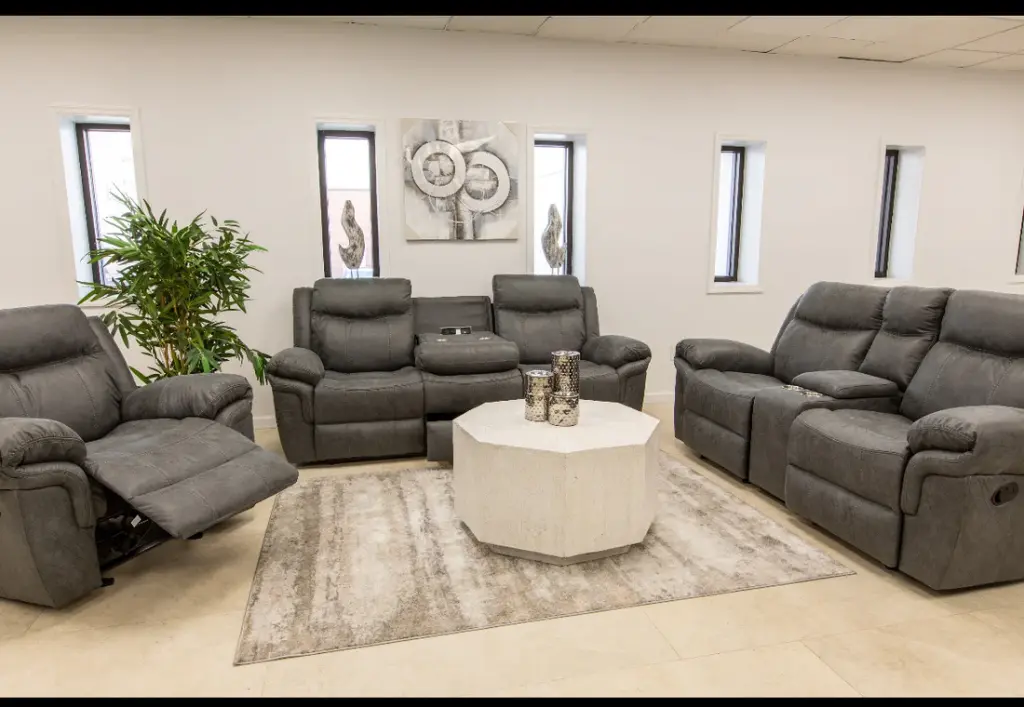 6021-GRAY SOFA & LOVE-SET