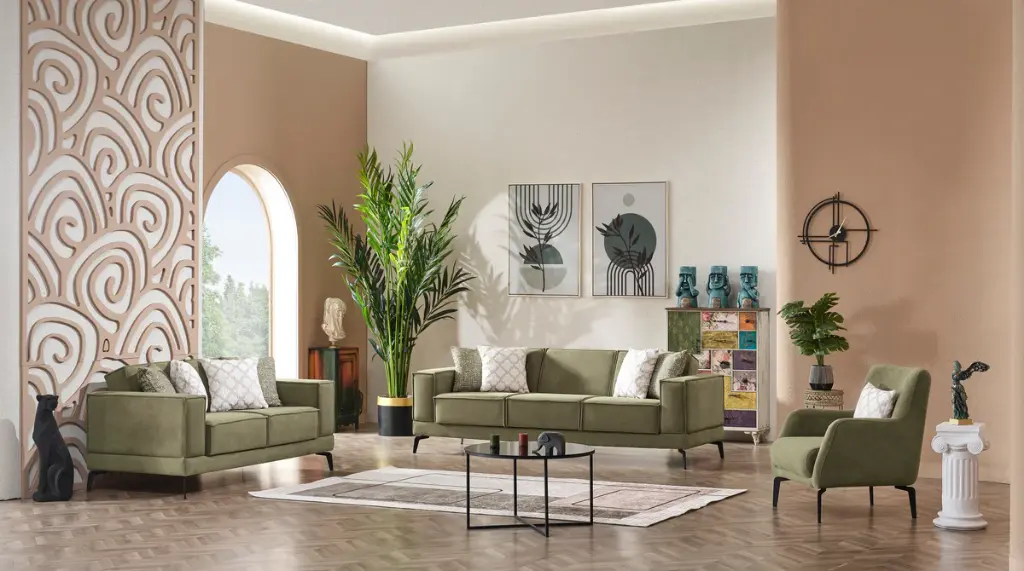 FOREST GREEN-SOFA & LOVE-SET
