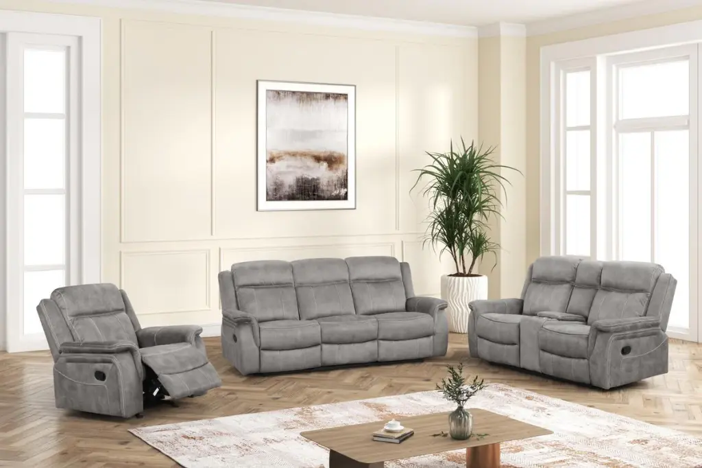 KISNER-GRAY-SOFA & LOVE-SET