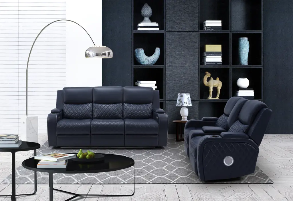 UM2883-BLUE-SOFA & LOVE-SET
